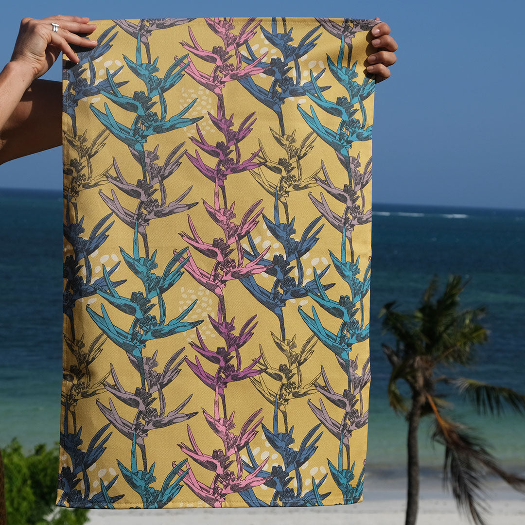 Bird of Paradise organic cotton teatowel