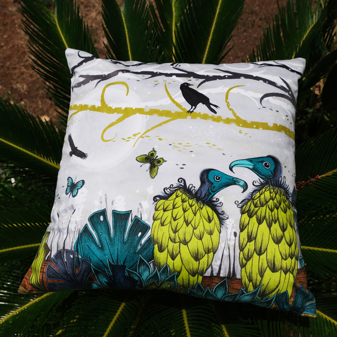Vulture luxury velvet cushion