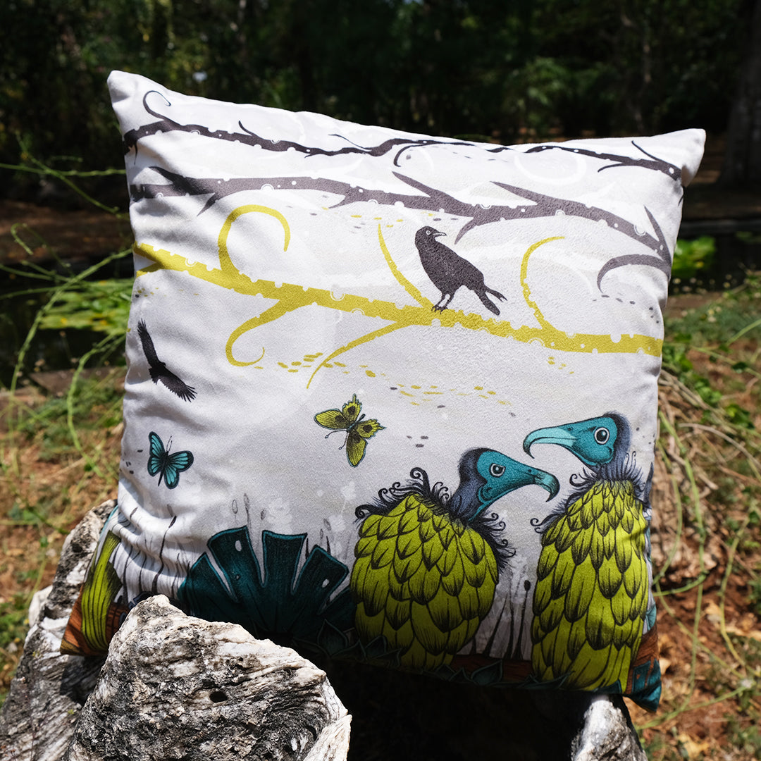 Vulture luxury velvet cushion
