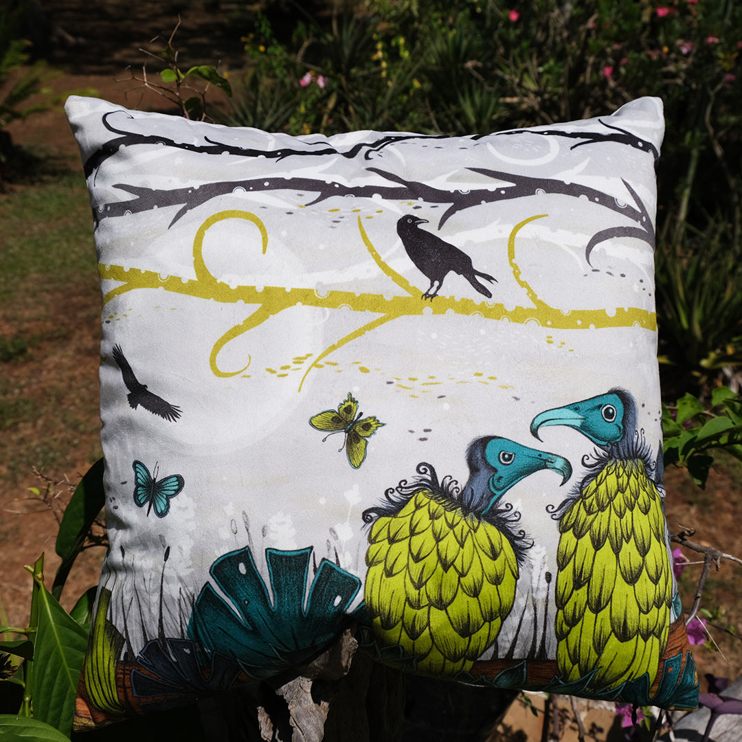 Vulture luxury velvet cushion