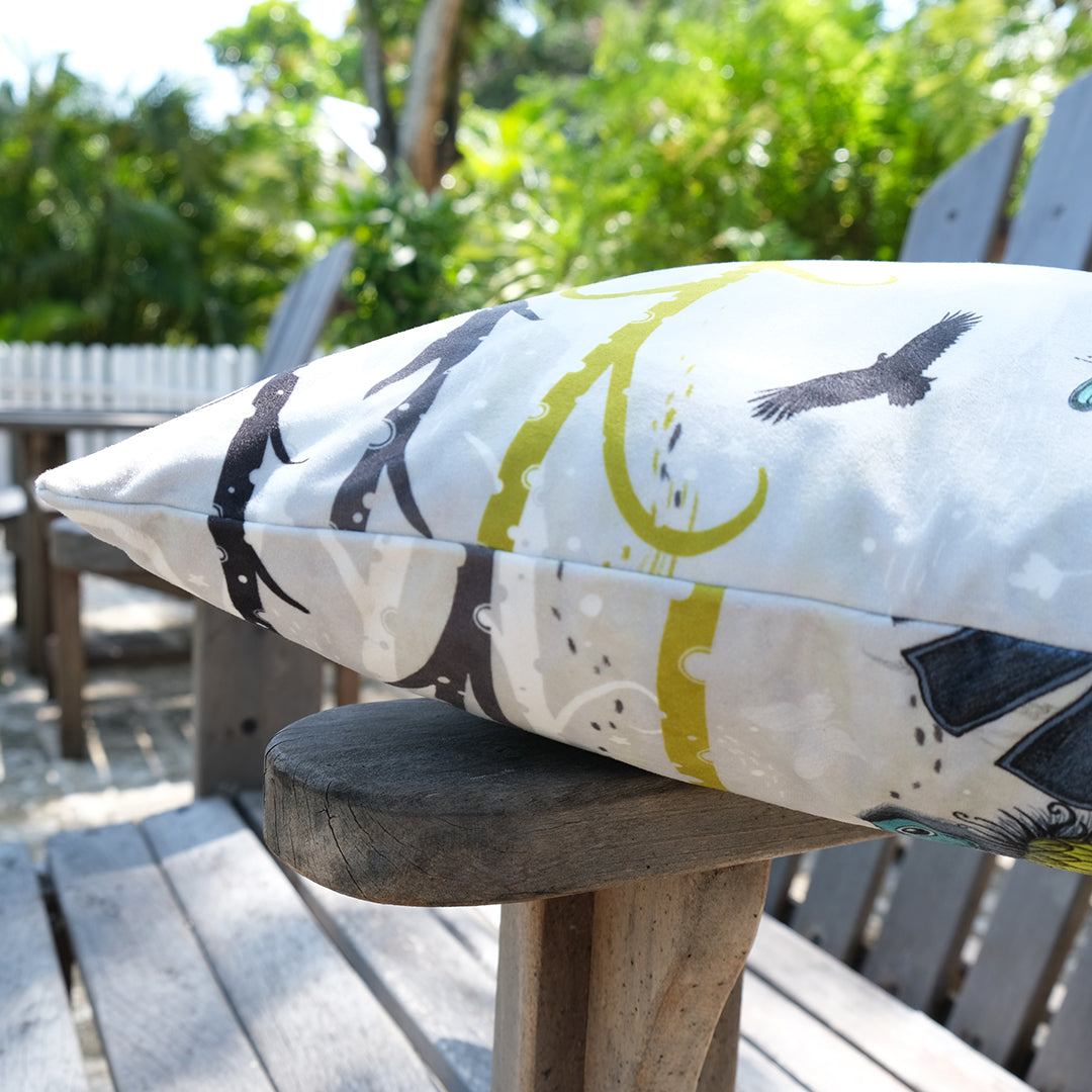 Vulture luxury velvet cushion