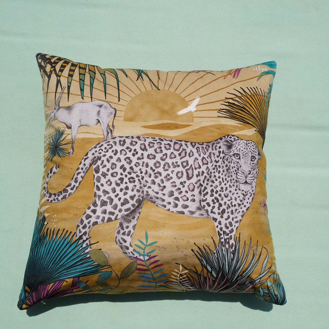Leopard luxury velvet cushion