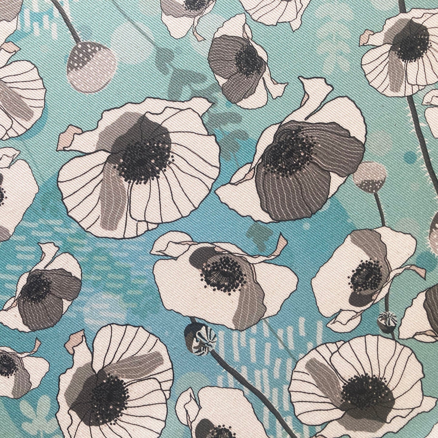 Poppies organic cotton teatowel