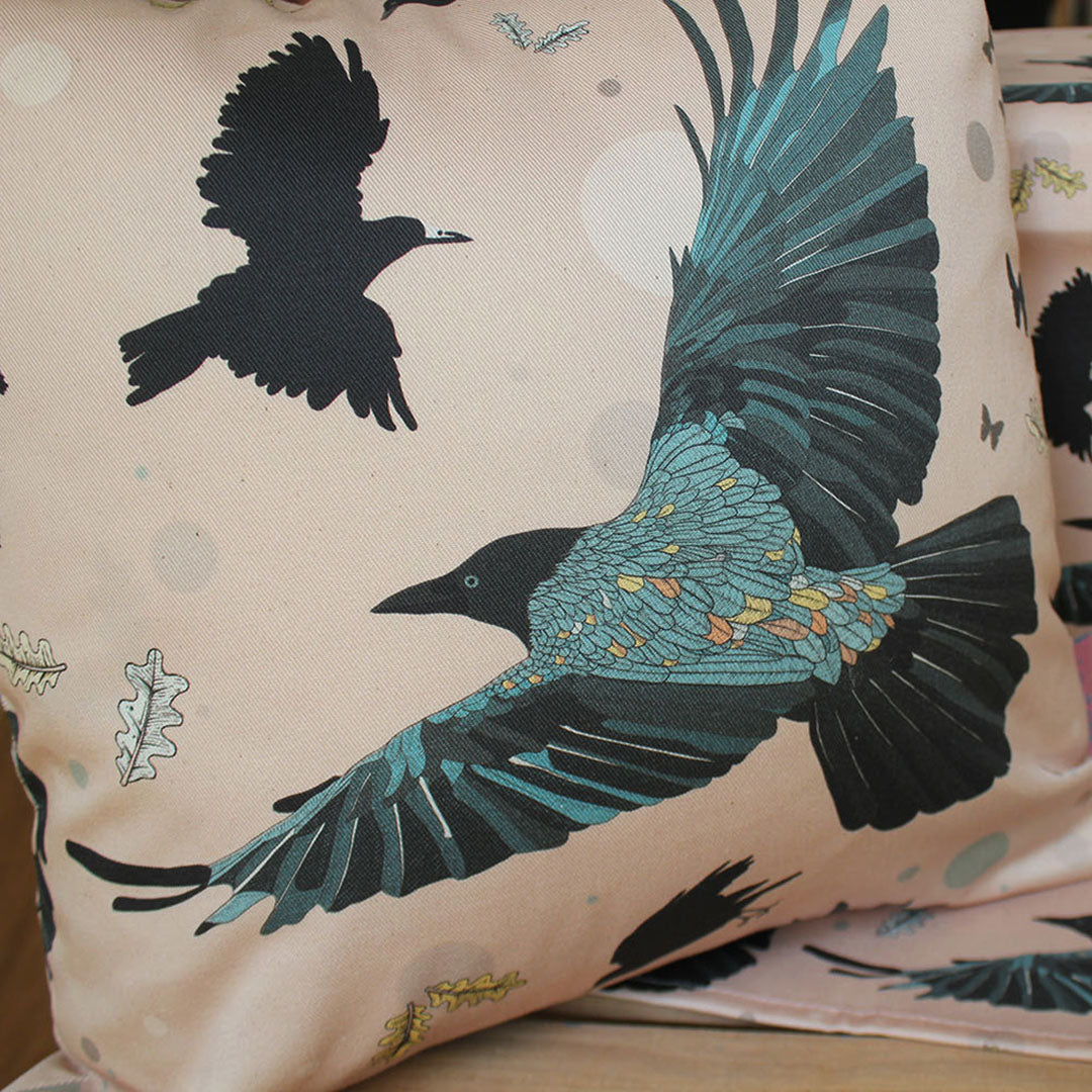 Crow organic cotton cushion