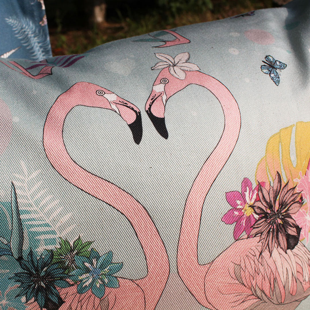 Flamingos organic cotton cushion