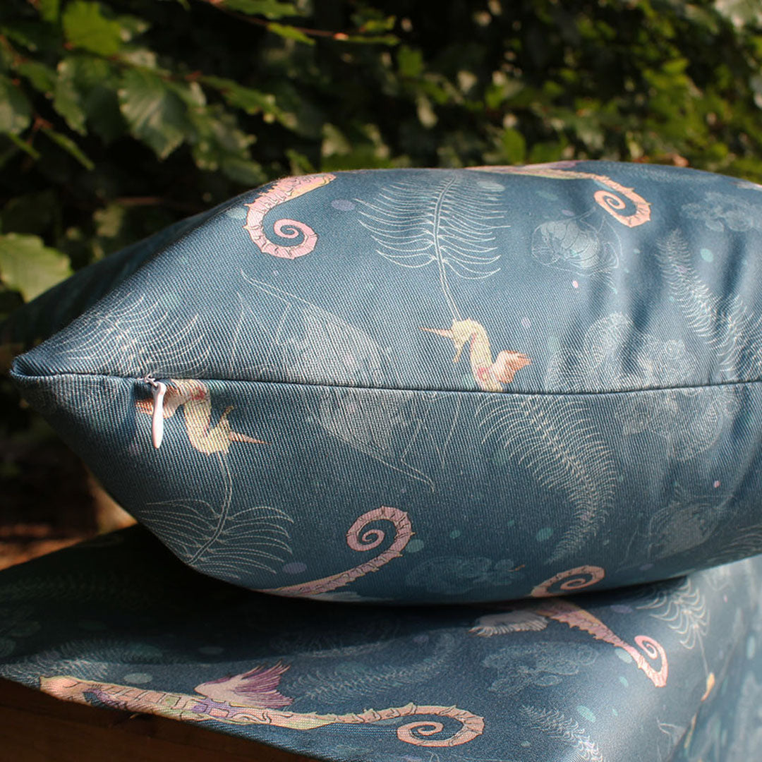 Sea-Unicorn organic cotton cushion