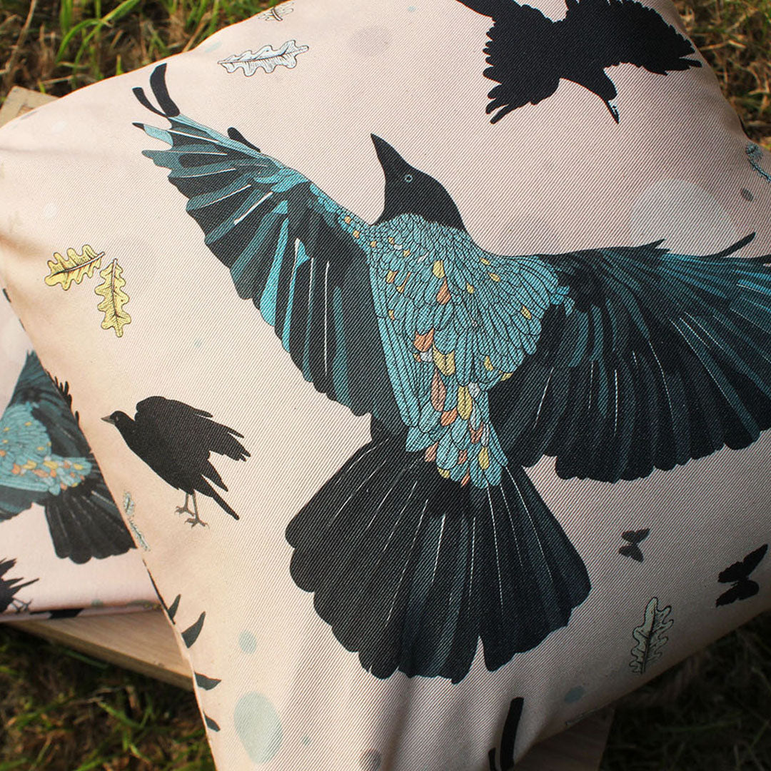 Crow organic cotton cushion