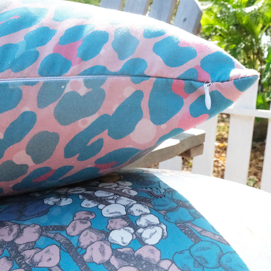 Leopard organic cotton cushion