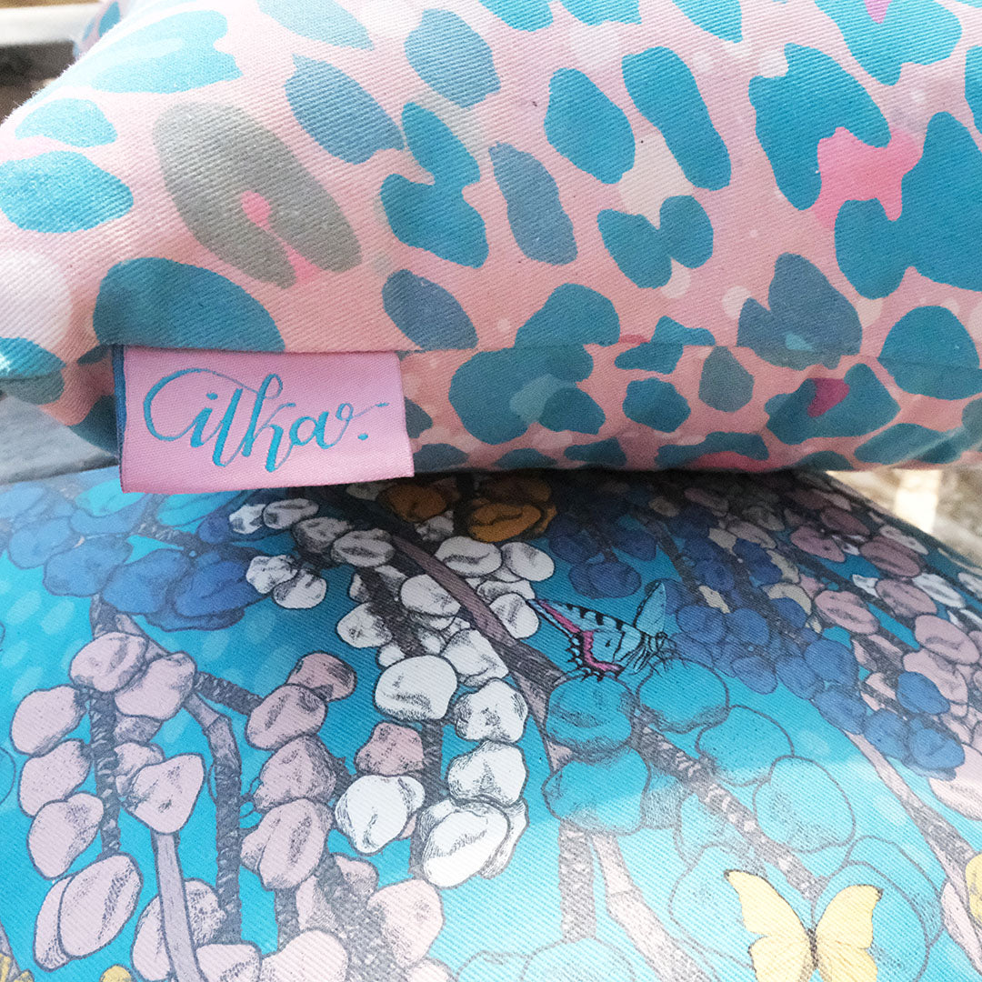 Leopard organic cotton cushion