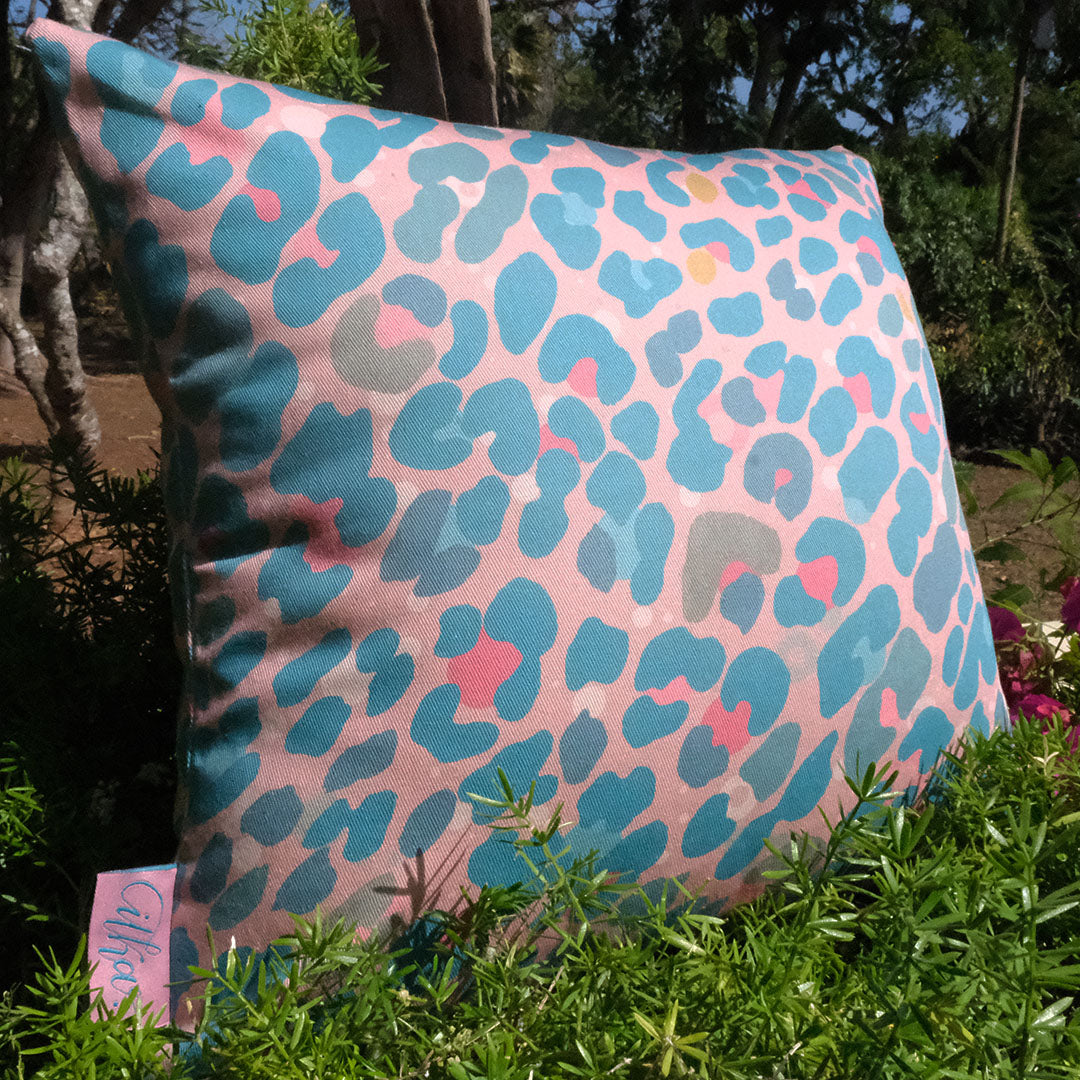 Leopard organic cotton cushion