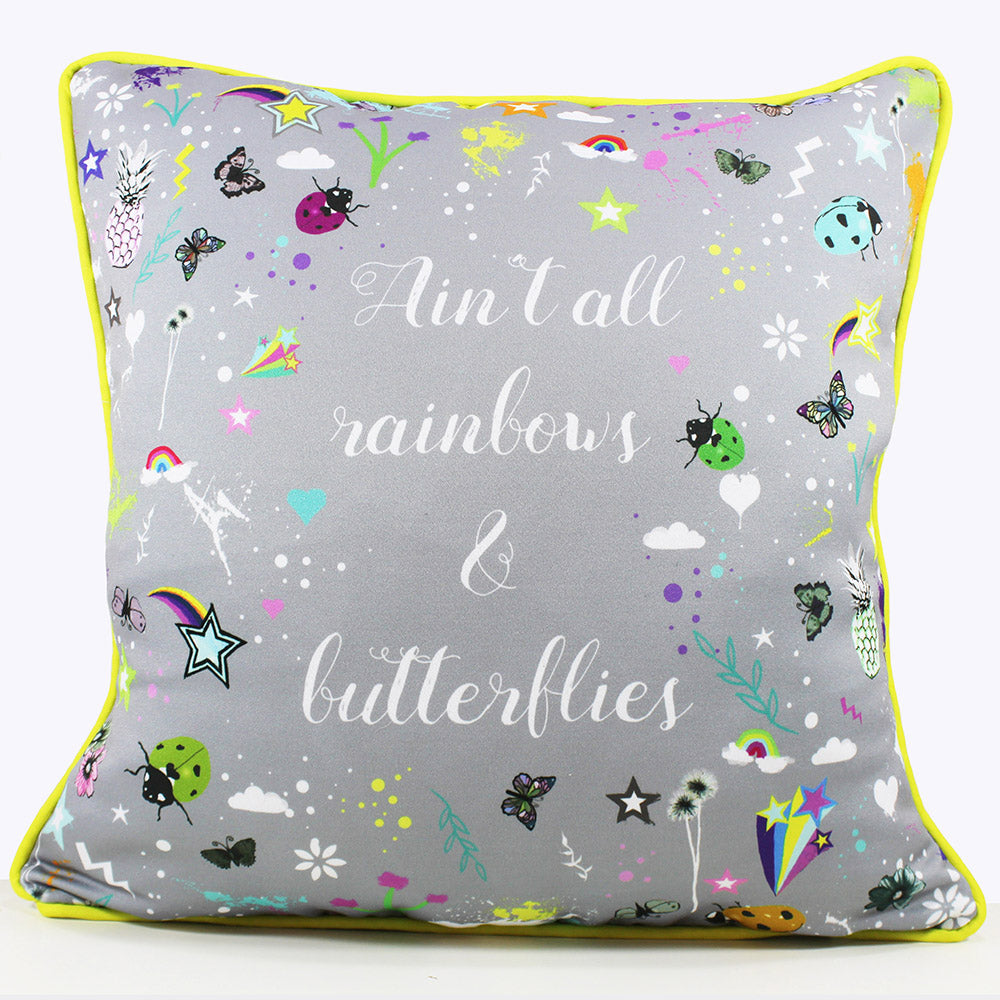Rainbows & Butterflies cushion