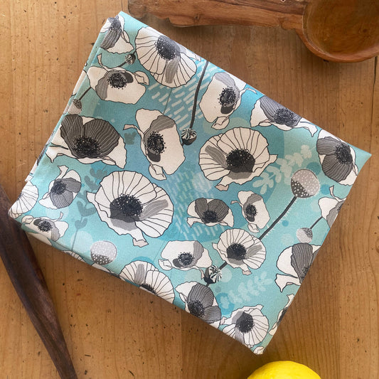 Poppies organic cotton teatowel