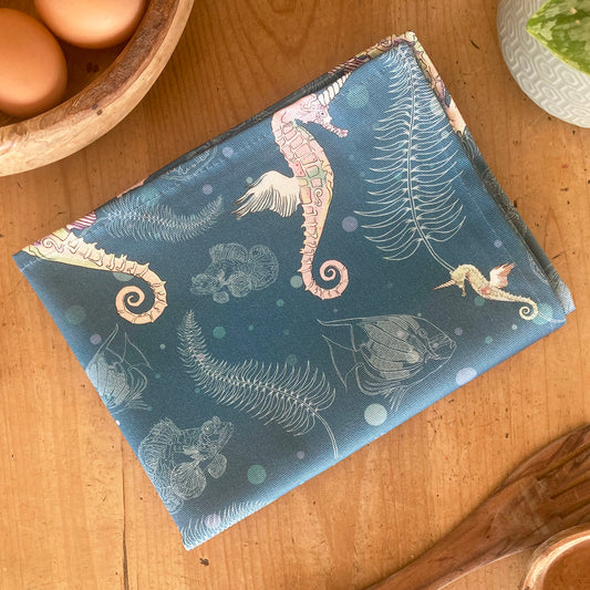 Sea-Unicorn organic cotton teatowel